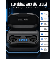 Rgb Işıklı Çift Mikrofonlu Siyah Profesyonel Kulaklığı Kablosuz Kulakiçi