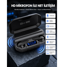 Siyah Profesyonel Kulaklık HD Mikrofonlu Çağrı Cevaplayabilen
