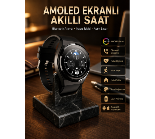 Çoklu Kordon Hediyeli Akıllı Saat Çağrı Cevaplama Müzik Dinleme Dokunmatik Ekran