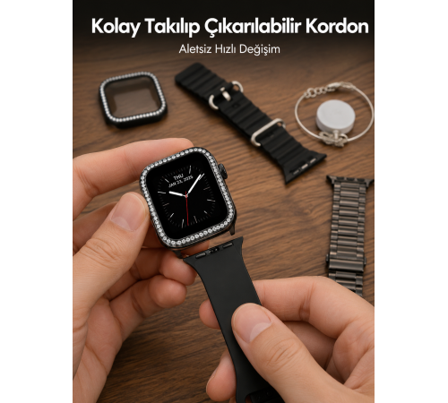 Akıllı Saat Aksesuar Seti Değiştirilebilir Kordon ve Şarj Aparatı Yeni Nesil