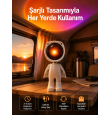 Gün Batımı Projektör Lamba Astronot Görünümlü Dekoratif Masa Lambası