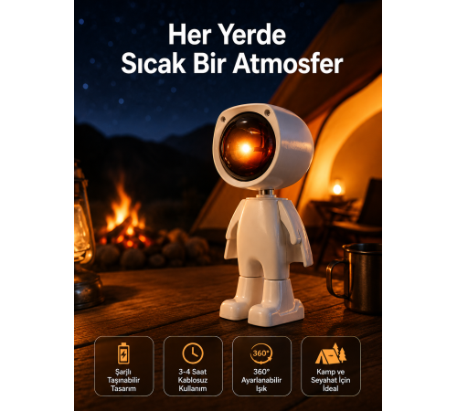 Projektör Atmosfer Işık Lambası Projektör Güneş Lambası Masa Lambası