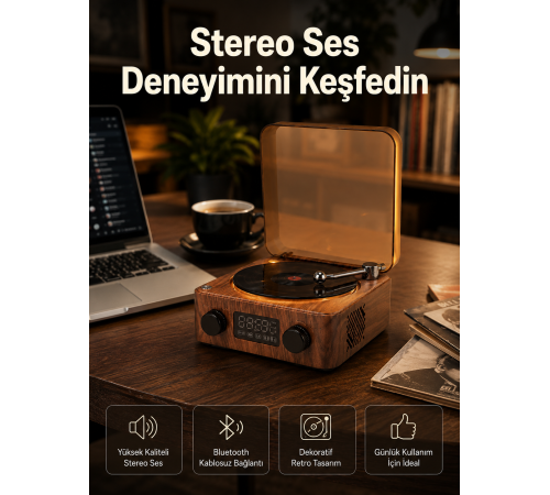 3-ü-1 Arada Bluetooth Hoparlör – Işıklı Saat ve Gece Lambası Yeni Nesil