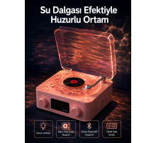 Retro Saatli Bluetooth Hoparlör – Gece Lambalı Kristal Ses Kalitesi Yeni Nesil