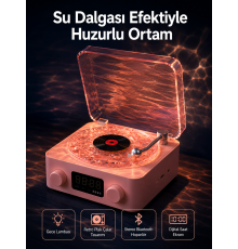 Retro Saatli Bluetooth Hoparlör – Gece Lambalı Kristal Ses Kalitesi Yeni Nesil