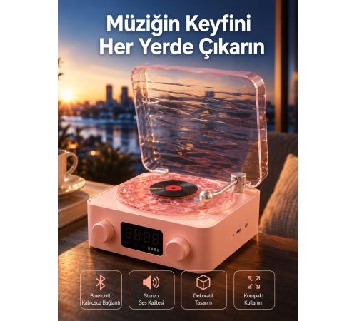 Retro Kristal Netliğinde Ses – Gece Işıklı Retro Bluetooth Hoparlör Yeni Nesil