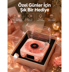 Retro Bluetooth Hoparlör – Yumuşak Gece Lambası ve Saat Göstergeli Yeni Nesil