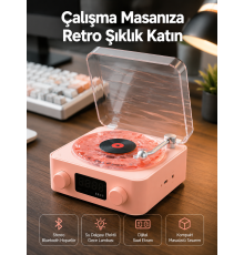 Retro Bluetooth Hoparlör – Kristal Ses, Gece Lambası, Saatli Tasarım Yeni Nesil