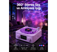 Retro Pikap Tasarımlı Bluetooth Hoparlör – Projektörlü Şarjlı Lamba