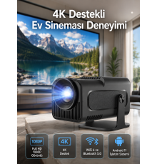4K Android Smart Wi-fi Çift Kollu Projeksiyon Game Box Kumandalı Taşınabilir Yeni Nesil