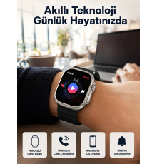 Akıllı Saat Kol Saati Android ve İOS Uyumlu Nabız Ölçer Sesli Asistan