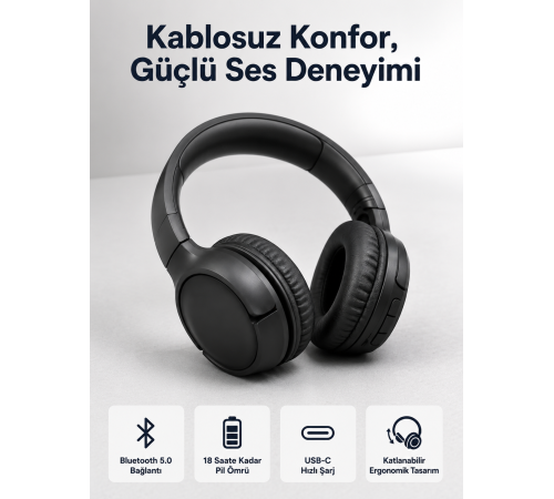 2025 Model Kulak Üstü Bluetooth Hoparlör ANC Özellikli