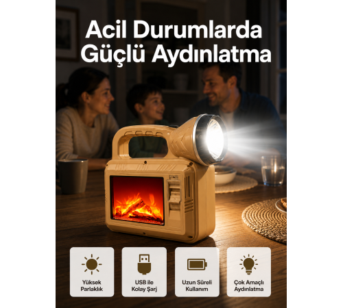Solar Alev Lambası – Kamp, Bahçe ve Dış Mekan İçin