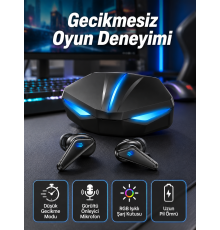 Bluetooth Kulaklık Kulaklığı RGB Işıklı Oyunlarda Düşük Gecikme