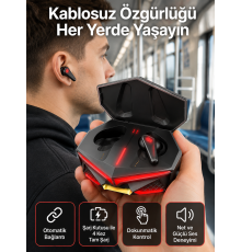 Profesyonel TWS Işıklı Kablosuz Bluetooth Kulaklık Kulaklığı