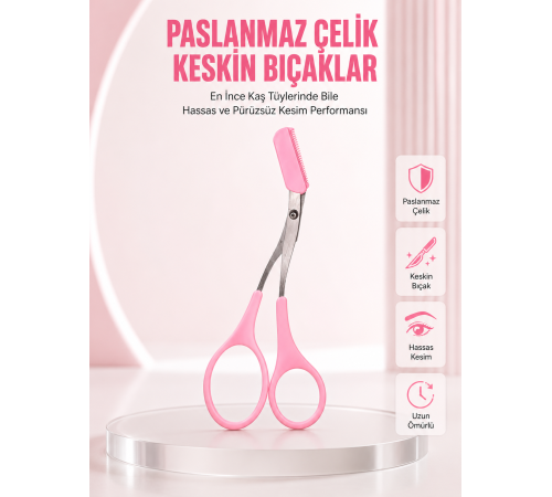 Taraklı Kaş Düzeltme Makası – Hassas Şekillendirme ve Kolay Kullanım