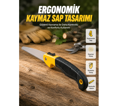 Bahçe ve Odun Kesimi İçin Katlanır El Testeresi