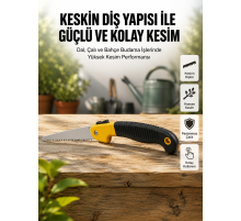 Ergonomik Saplı Katlanabilir Budama Testeresi