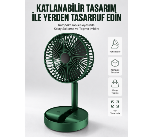Katlanabilir Usb Şarjlı Masaüstü Soğutucu Mini Fan Telefon Tutucu Yeni Nesil