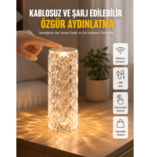 Yeni Nesil Modern Kristal Masa ve Gece Lambası Dokunmatik Renk Değiştirebilen