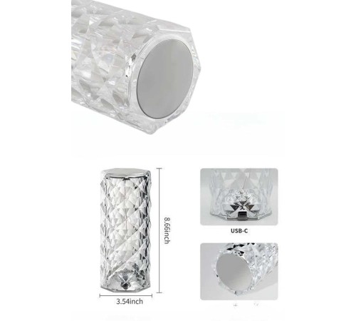 Yeni Nesil Modern Kristal Masa ve Gece Lambası Dokunmatik Renk Değiştirebilen