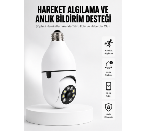 Hareket Algılamalı Kablosuz Akıllı Ev Güvenlik Kamerası Yeni Nesil