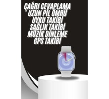 Akıllı Saat Gümüş Kasa Bluetooth Kulaklık Hediyeli Çok Fonksiyonlu İkili Set