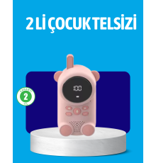 USB Şarjlı Çocuk Telsizi – Renkli Ekran, VOX Modu, Kompakt Tasarım