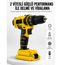 Matkap Seti 24 Parça Çift Bataryalı Darbeli Led Işıklı Vidalama