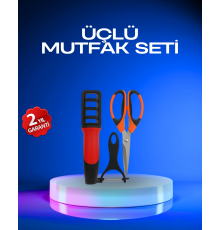 Profesyonel Mutfak Makas Seti –  Kesim Makası + Soyacak + Bileyici