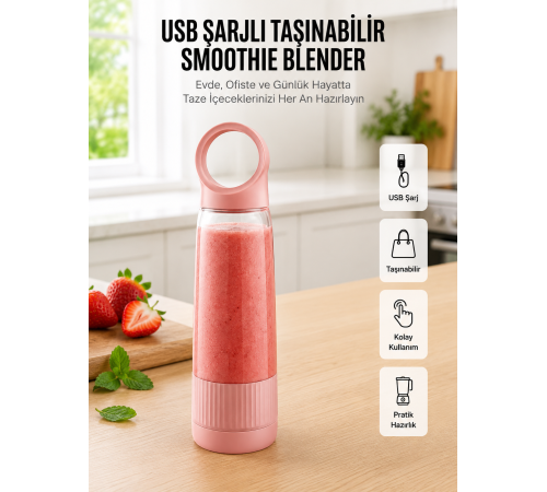 Ev Ofis ve Seyahat İçin Taşınabilir Smoothie Blender