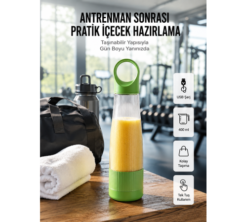 400 ml Kapasiteli Pratik Taşınabilir Meyve Blender