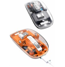 Mouse Fare Kablosuz Mouse Fare Şarjlı Bluetooth Sessiz 5 Tuşlu Şeffaf