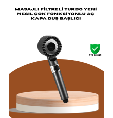 Masaj Fonksiyonlu Filtreli Duş Başlığı Dayanıklı Yapı