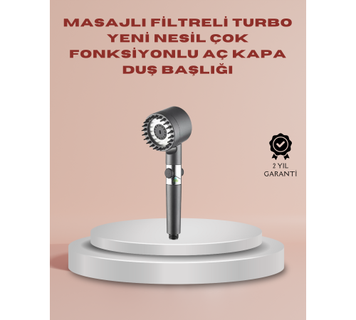 Filtreli Masaj Özellikli Duş Başlığı Aç Kapa Tuşlu