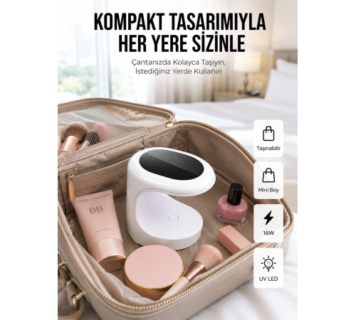 Seyehat Tipi Mini Oje Kurutucu Ultraviole Mor Işık Protez Tırnak Kurutucu