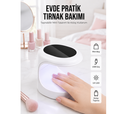 Kalıcı Oje Kurutucu Mini UV Işınlı Taşınabilir Hızlı ve Pratik Oje Kurutucu