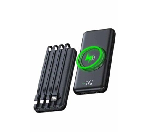 Wireless Powerbank 10000 Mah LED Ekranlı Dahili Kablolu Hızlı Şarj
