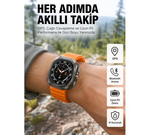 Akıllı Saat Unısex Zarif Görünümlü Titanyum Kasa Amoled Ekran Müzik Dinleme