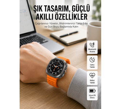 2025 Model Gelişmiş Özellikli Nabız Sensörlü Spor Takibi Yapabilen Titreşimli Saat