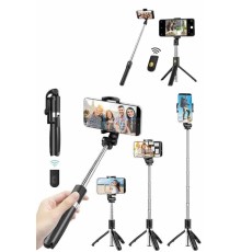 Cep Telefonu Tripod Standı Manyetik Selfie Sopa Bluetooth Uzaktan Kumandalı