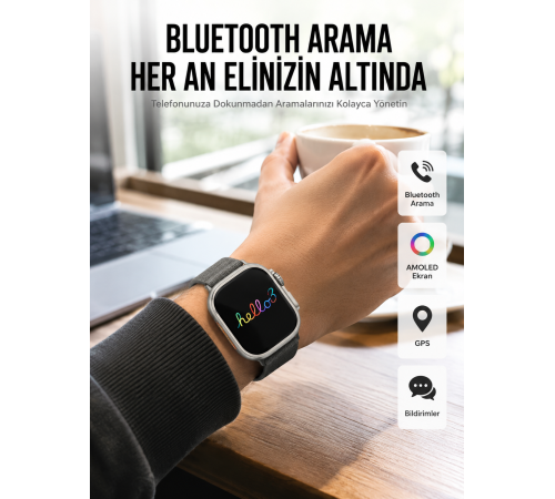 Yeni Nesil 3 Kordonlu Kol Saati 49 MM Amoled Ekran Akıllı Saat