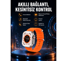 Ultra Akıllı Saat 49 Mm Çift Kordonlu Arama Cevaplama Bluetooth Bağlantılı