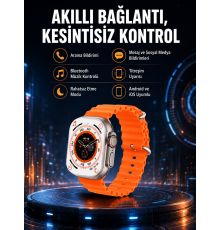 Ultra Akıllı Saat 49 Mm Çift Kordonlu Arama Cevaplama Bluetooth Bağlantılı