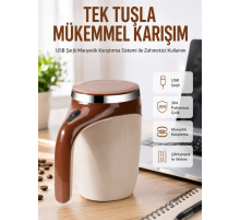 USB Şarjlı Elektrikli Karıştırıcı Kupa – Sıcak & Soğuk İçecekler için