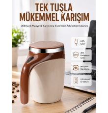USB Şarjlı Elektrikli Karıştırıcı Kupa – Sıcak & Soğuk İçecekler için