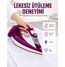 Yeni Nesil Kırmızı Buharlı Ütü 2200 Watt Seramik Tabanlı Yüksek Buhar Gücü Yeni Nesil