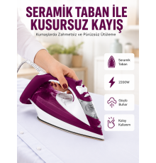 Buharlı Kablolu Ütü 2200 Watt Kireçlenme Önleyici Şok Buharlı Yeni Nesil