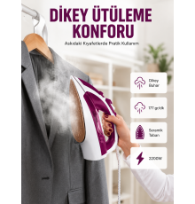 Modern Tasarım 2200W Dayanıklı Buharlı Seramik Kaplama Ütü Yeni Nesil