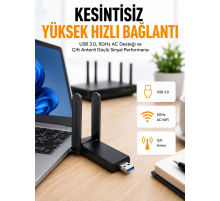 Mbps Wifi Alıcı Kablosuz Wifi Adaptörü Çift Band Çift Antenli Yeni Nesil